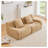 Camel Teddy Fabric 2-Seat Loveseat Sofa, No Assembly Required Curved Arm Living Room Sofa-381422520