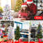 Arbre de Noël festif de 4 pi avec 100 lumières à DEL multicolores, 396 pointes, baies rouges, pin et baies réalistes à base scintillante et baies en PE / branches, pot à paillettes décoratif