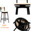 Ensemble de 2 chaises rustiques tissées à la main Rustic, siège pivotant à 360 °, structure en métal noir, siège en corde de papier pour îlot de cuisine-982679774