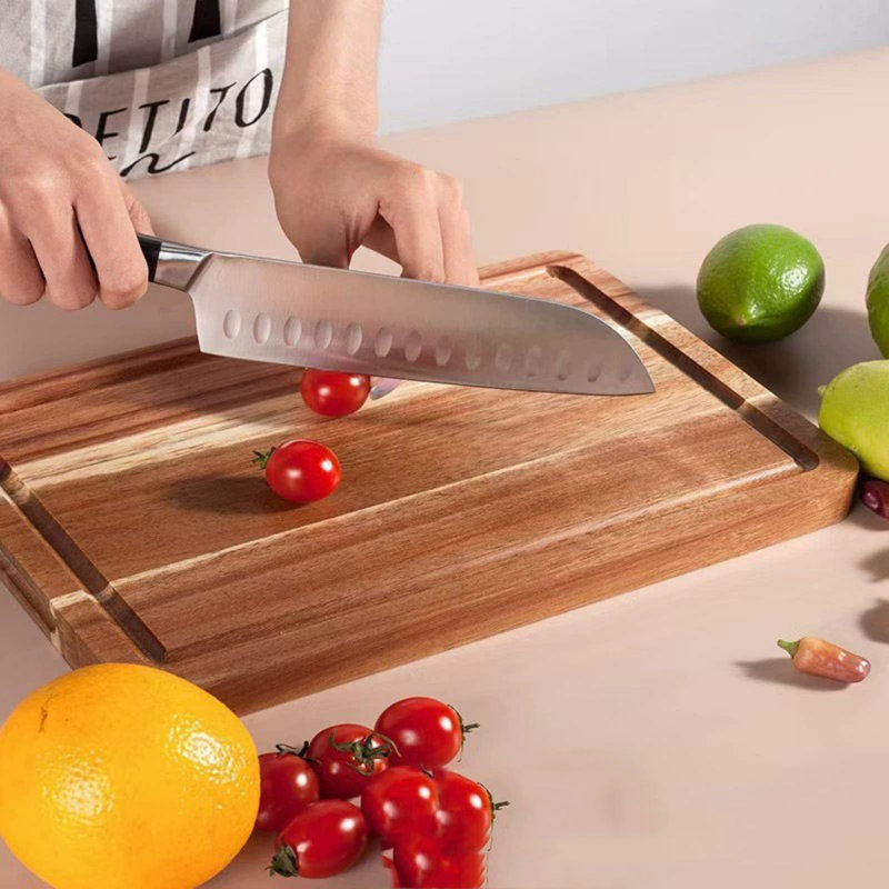 Solid Wood Cutting Board Kitchen Handle Cutting Board, C