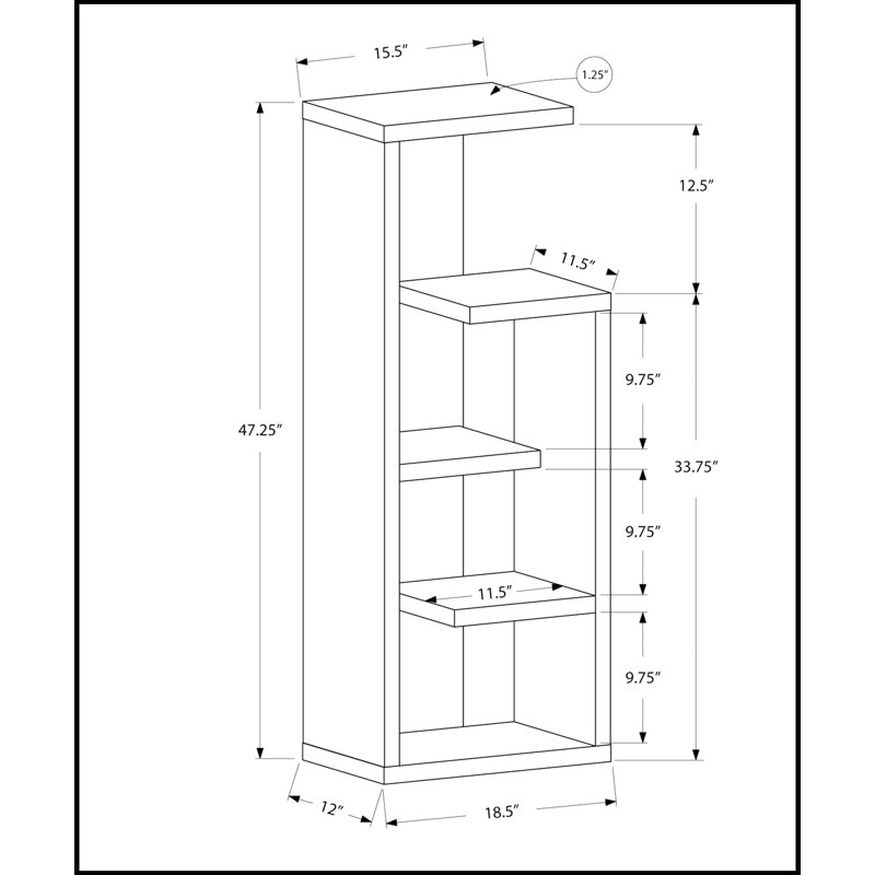 Bibliothèque moderne à 4 niveaux avec conception ouverte, parfaite pour le rangement et la présentation de bureau et de chambre à coucher