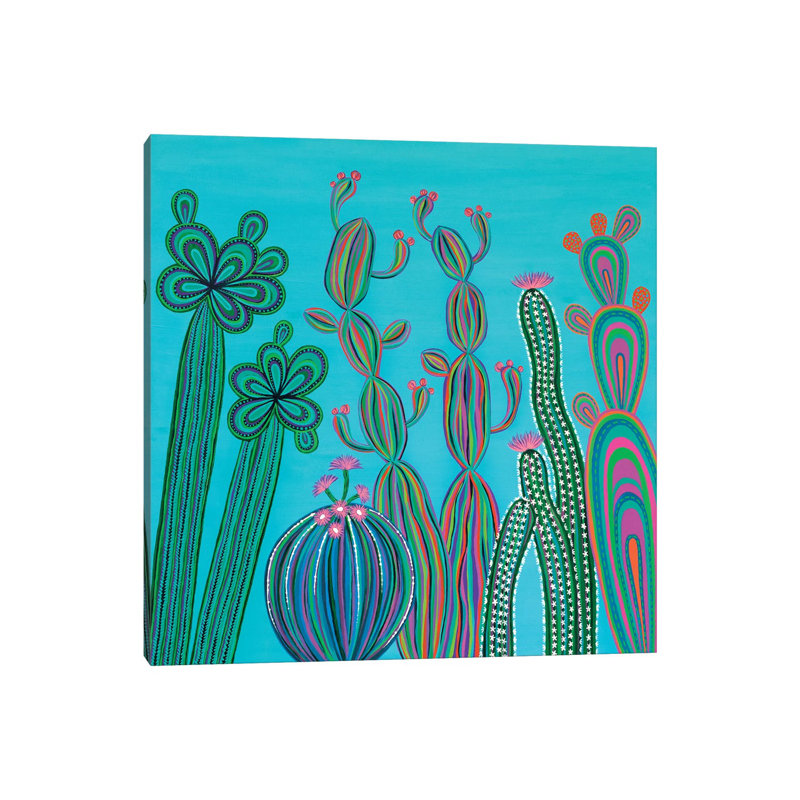Cactus Party No.3 1 Piece Wrapped Canvas Wall Art, 45.72 cm H x 45.72 cm W x 3.175 cm D, Wrapped Canvas