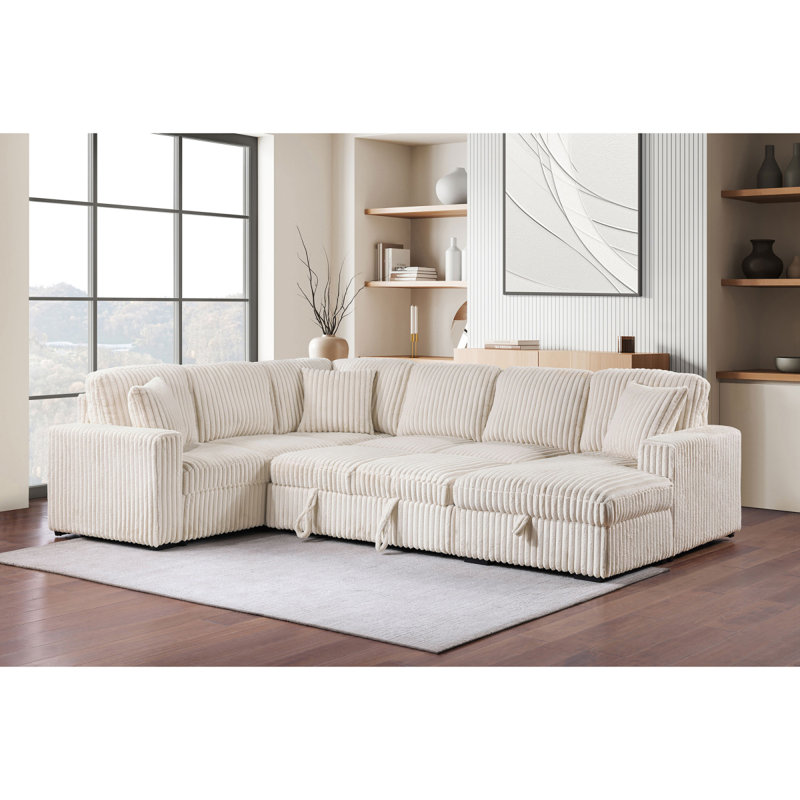 Canapé modulaire Thurston, Mélange de polyester brun clair