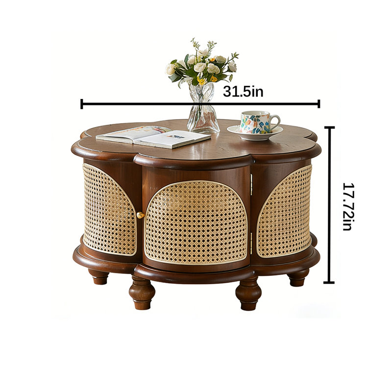 Table basse en rotin de style japonais
