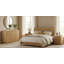 Ensemble de chambre à coucher avec lit cannelé 3 pièces, commode 6 tiroirs et table de chevet 3 tiroirs Avalie