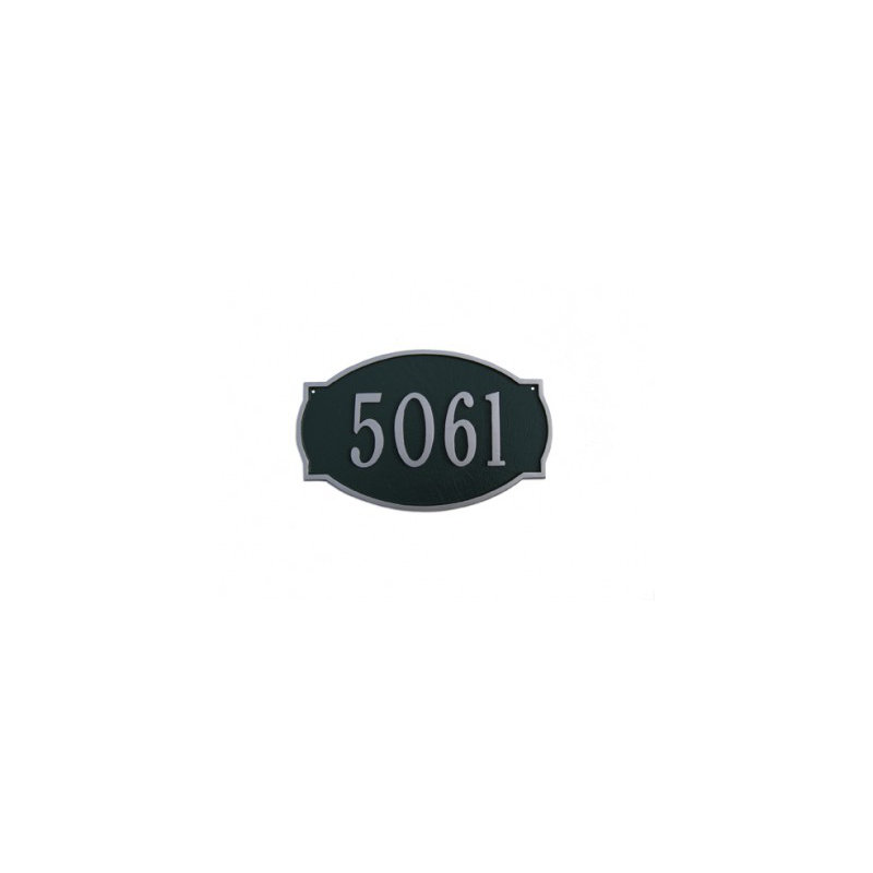Petite 1-Line Wall Address Plaque, Black/Silver, Yes