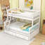 Lit superposé simple au-dessus d'un lit double en bois avec 2 tiroirs-763251856
