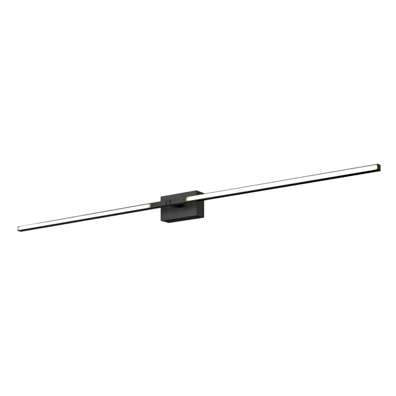 Applique articulée à 2 lumières à intensité variable Pandora, H 4,625 po x l 50 po x P 3,875 po, Noir