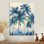 «Blue and Gold Palm Tree Forest In California II» - palmiers et palmiers, art mural