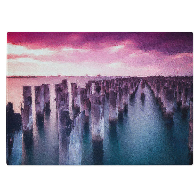 Tempered Glass Princes Pier in Victoria Australia Chopping Board, 28.5 cm W x 20 cm L