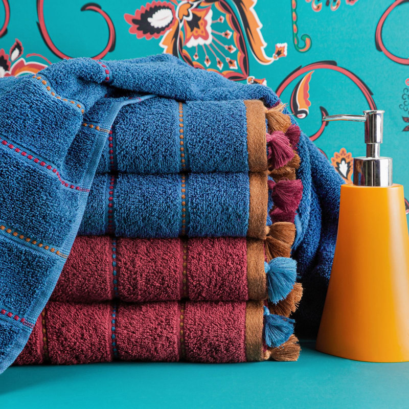 Contrast Midweight Jacquard Bath Towel