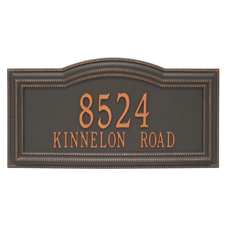 Signature Series 2-Line Wall Address Plaque, Yes, Forged Copper, Copper