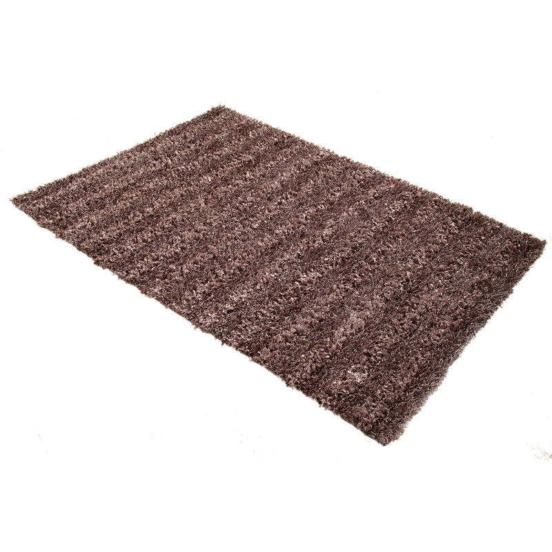Tapis fait main shag taupe Seabury, Rectangle 5 'x 7'