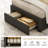 Twin Xl Bed Frames With 3 Storage Drawers, Hidden Storage Headboard With Led Lights & Charging Station, Upholstered Twin Xl Platform Bed, Solid Wood Slats, No Box Spring Needed, Noise Free, Dark Grey-219351336