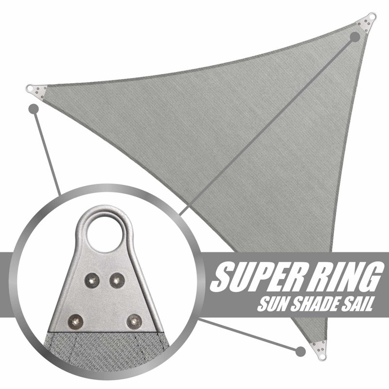 Green High-Density Polyethylene Triangle Shade Sail with Stainless Steel Rings