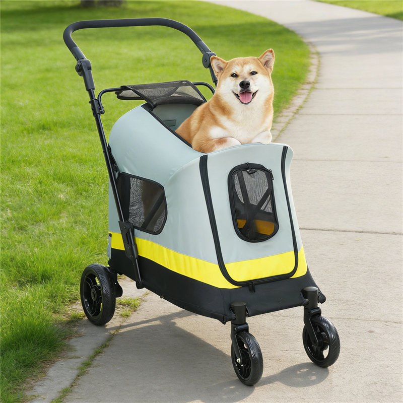Dog Stroller Foldable Pet Jogger Stroller, 102cm H x 62cm W x 73cm D