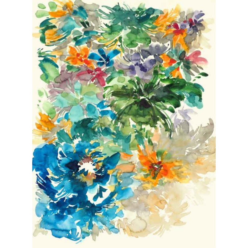 Summer Festival Painting by Sara Brown, Glass Coat, 49" H x 36" W x 1.5" D