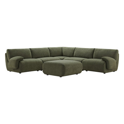 Nita 6-Piece Upholstered Modular Sectional With Ottoman