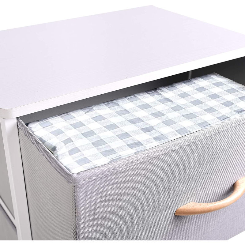 Commode de rangement 5 tiroirs Oakman, gris