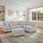 113'' L Shape Sectionl Sleeper Sofa Square Arm Sectional Sofa With Pull Out Couch And Storage Ottoman For Living Room-559206849