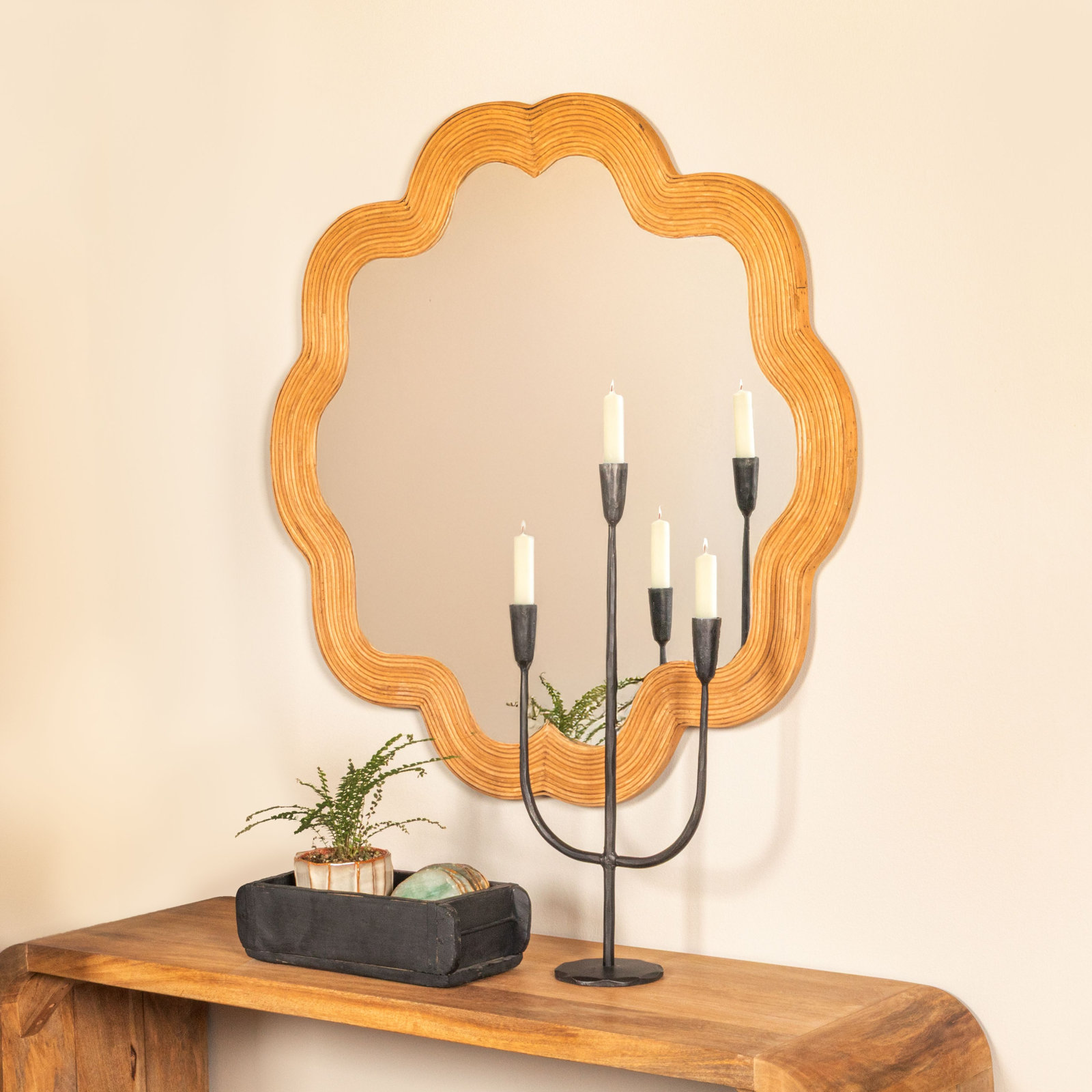 Handcrafted Metal Candelabra, Black