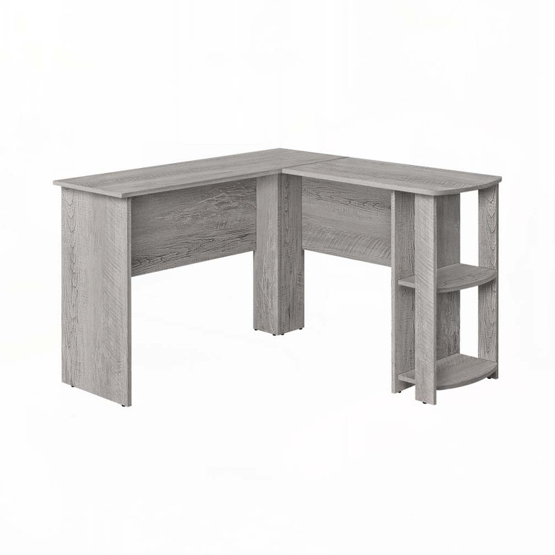 Bureau d'ordinateur en L Home Office, Gris