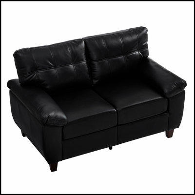 Causeuse moderne en similicuir avec rangement spacieux et grands accoudoirs, pour le confort et l'organisation du salon
