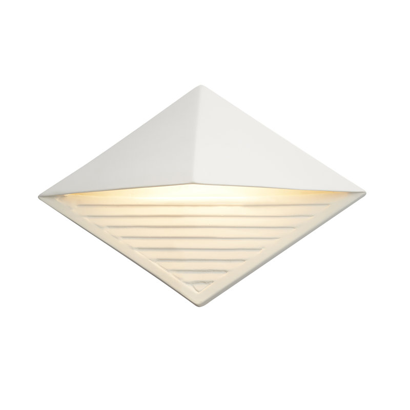 Caeli Ceramic Wall Sconce, Matte White with Champagne Gold Internal, Yes