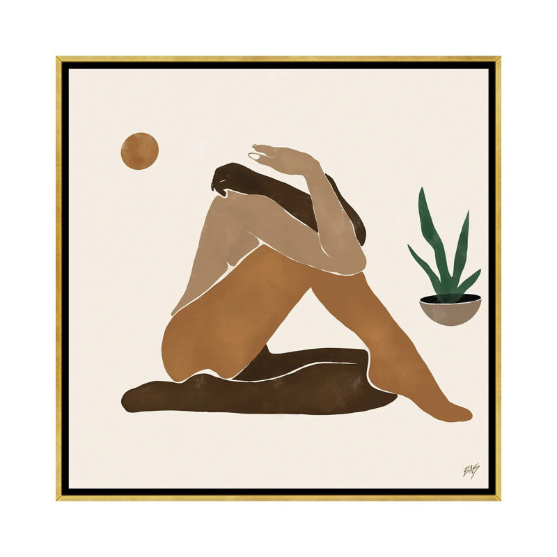 «Figure I» par Bria Nicole - impression d'art graphique, Toile encadrée d'or, Pas de tapis, H 37 po x l 37 po x P 1,5 po