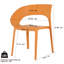Chaises simples en polypropylène orange tropical (lot de 4) pour aires de repas, résistantes aux intempéries, pieds antidérapants pour une utilisation extérieure.