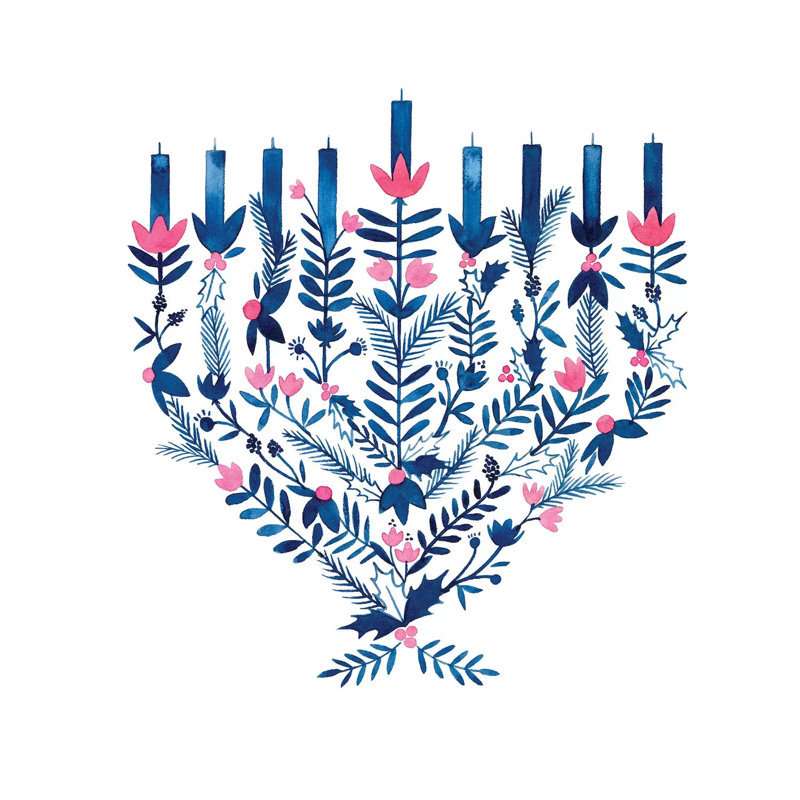 «Boho Hanukkah II» par Grace Popp, reproduction d'art sur toile tendue, H 12 po x l 12 po x P 0,75 po