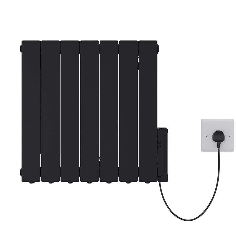 Ebern Designs Saheli Electric Wall Mounted Space Heater, 57.5cm H x 61.5cm W x 8cm D, Black, 5.2A