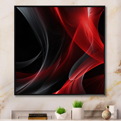 Abstrait contemplatif rouge et noir - Vagues abstraites modernes, impressions sur toile