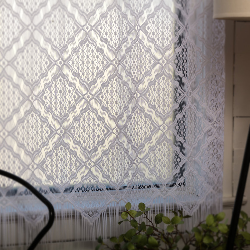 Romain Sheer Single Curtain Panel, 48" W x 63" L, White