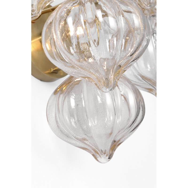 Julie Neill Gianna 21" Layered Sconce with Clear Glass, Gold, Hand-Rubbed Antique Brass
