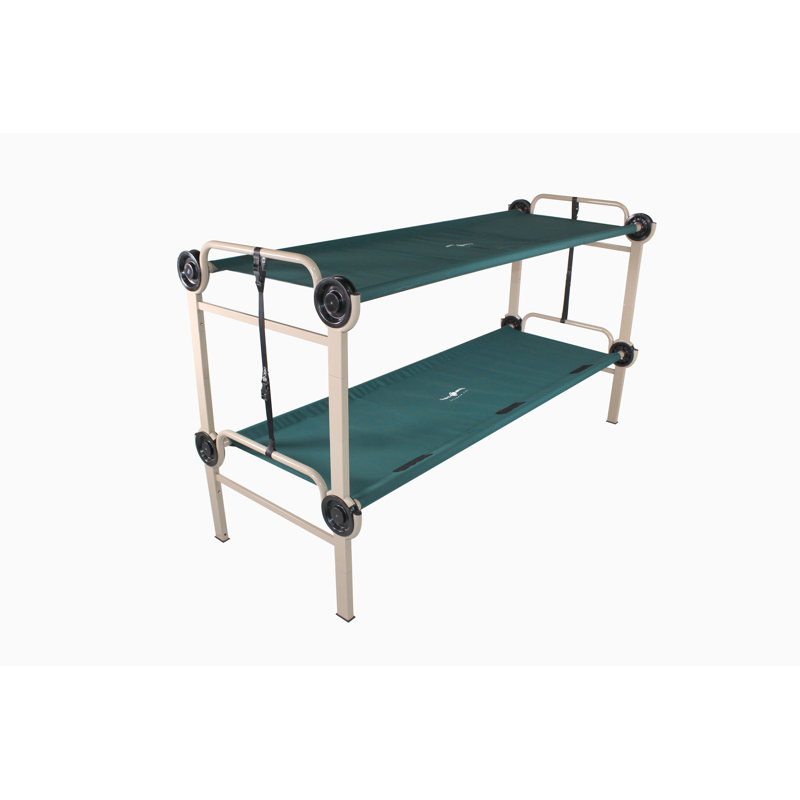 Green Adjustable Height Portable Camping Cot with Steel Frame