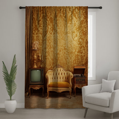 Rideaux de fenêtre vintage, rideaux transparents et occultant - 1 panneau