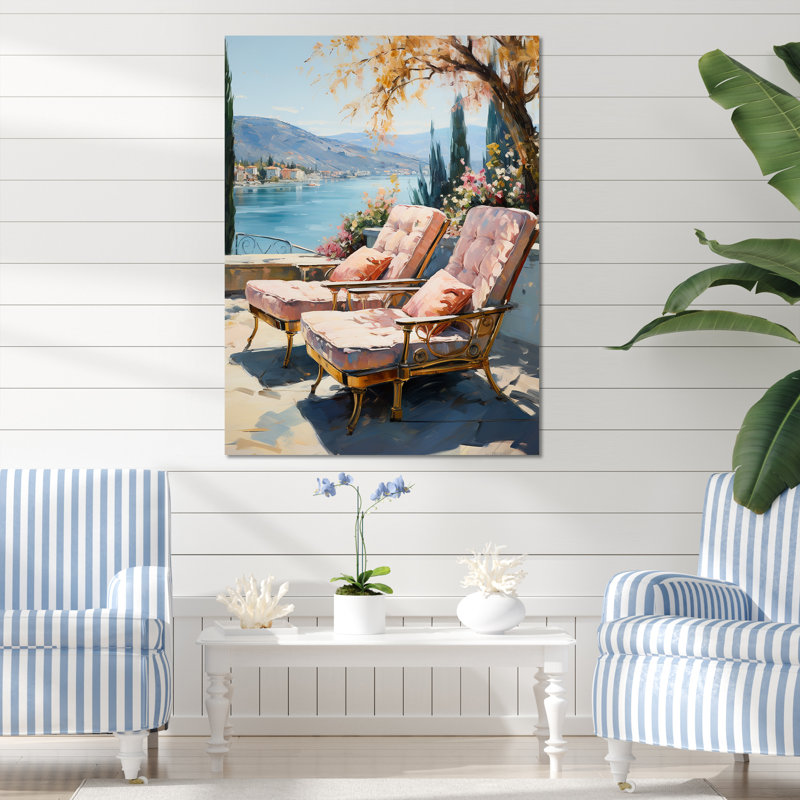 Seaside View - Coastal Windows Wall Art, Wrapped Canvas, 32" H x 24" W