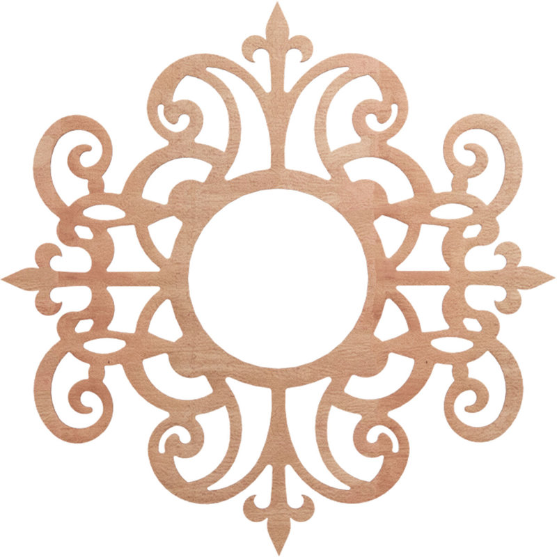 Médaillon de plafond en bois Dijon, Cerisier, H 36 po x l 36 po x P 0,38 po