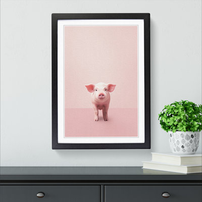 Pig Minimalism No.2 1 Piece Single Picture Frame Wall Art