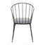 Marlowe Upholstered Metal Windsor Back Side Chair in Black