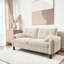 Chenille 2-Seater Sofa with Soft Cushioned Seat, Pillow-Style Armrests and Side Storage Pocket, Space-Saving Design-1155748598