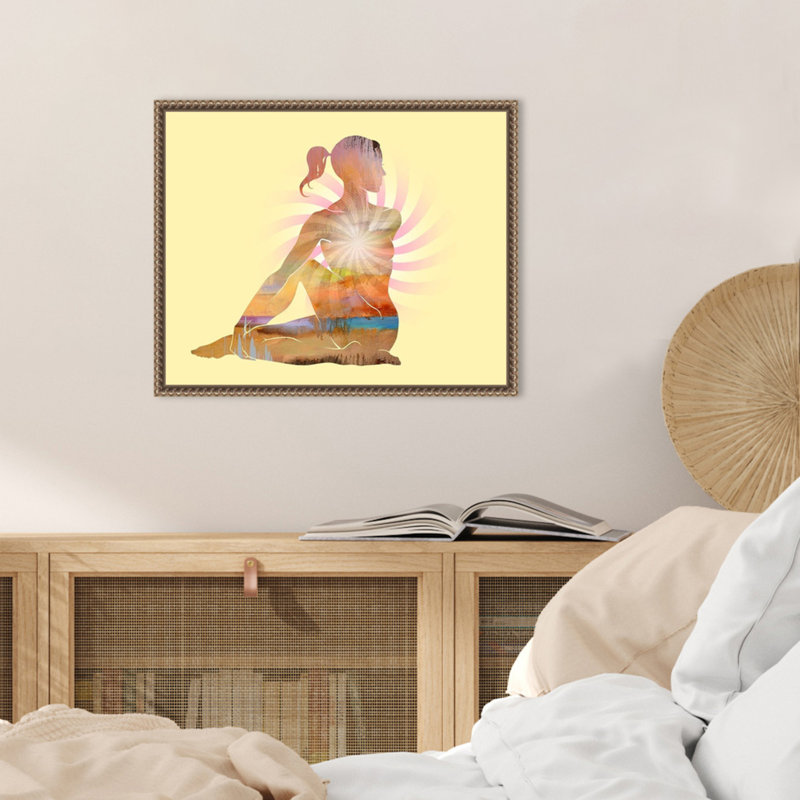«Sitting Twist Yoga Pose Zen» par Tim Parker, reproduction d'art sur toile encadrée, H 16 po x l 20 po