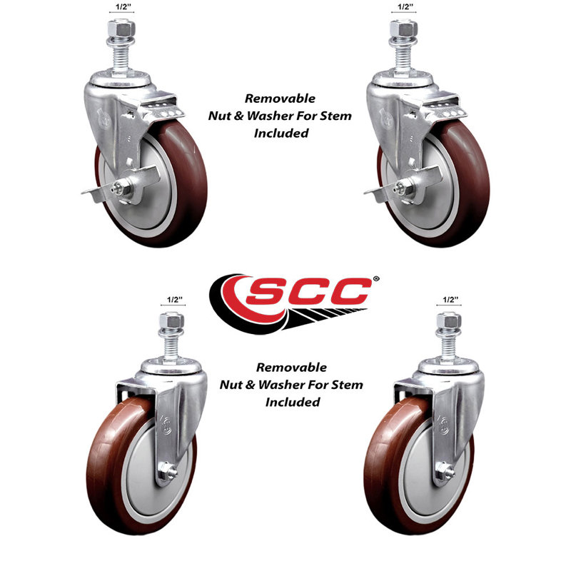 Ensemble de roulettes de rechange avec freins Advance Tabco - SCC, Marron