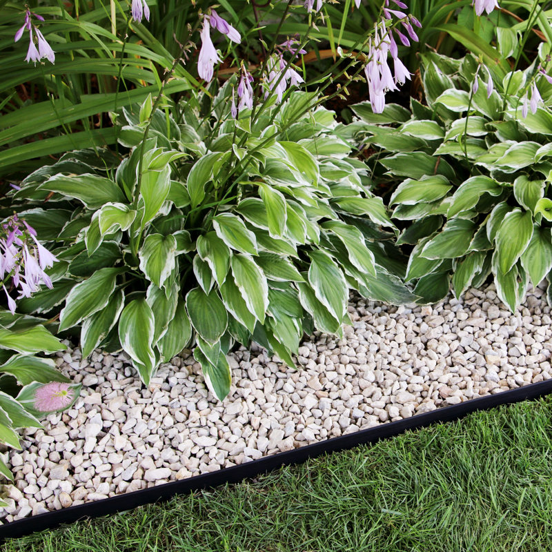 Black Plastic Dig-Free 50 ft. Landscape Edging Kit with Stakes