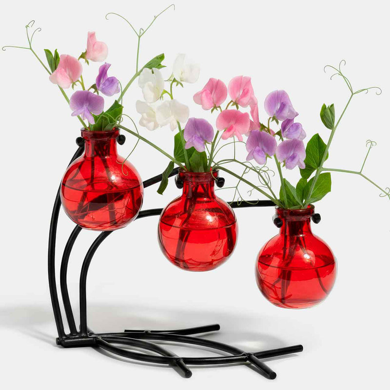Ensemble de 3 vases en verre Creative, Rouge