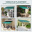 Outsunny 282cm W x 250cm D Polyester Cover Retractable Awning Fabric Replacement-111011426