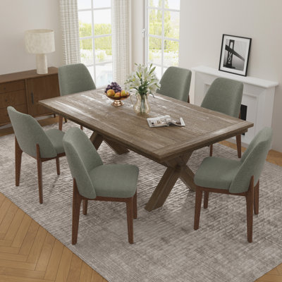 Bason 19.5" H Polyester Upholstered Dining Chairs (Set Of 6)