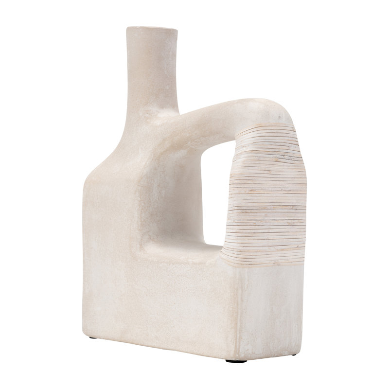 Vase Sagebrook Home Neutral, Blanc, H 13 po x l 10 po x P 4 po