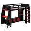 Lit mezzanine moderne avec éclairage à DEL, tablettes et support suspendu-1736140940